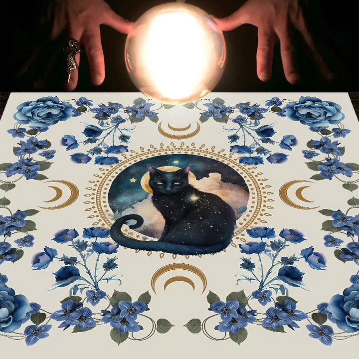 Nappe de tarot divinatoire avec chat signe divin Olivenorma
