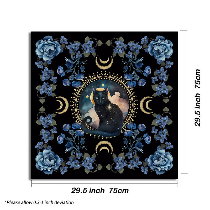 Nappe de tarot divinatoire avec chat signe divin Olivenorma