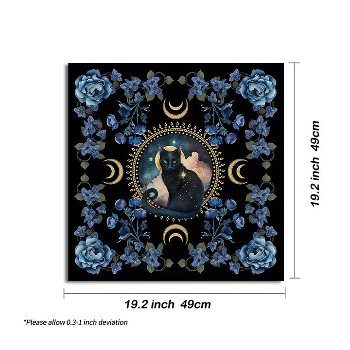 Nappe de tarot divinatoire avec chat signe divin Olivenorma