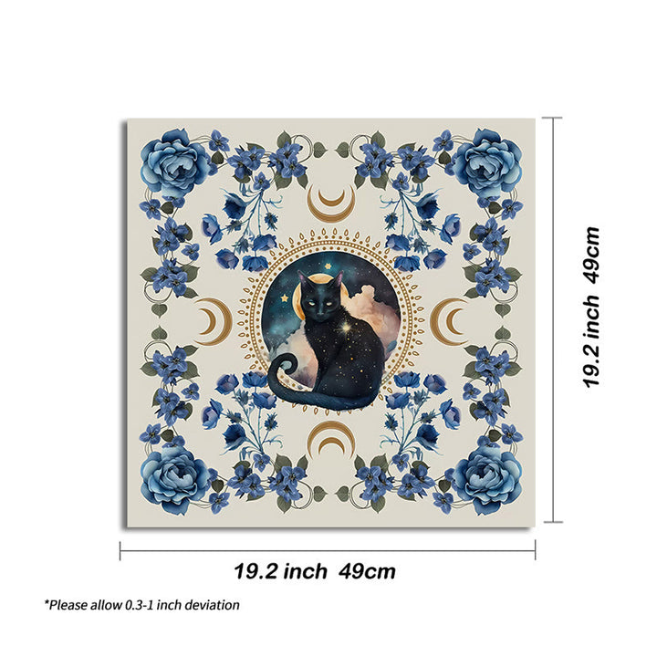 Nappe de tarot divinatoire avec chat signe divin Olivenorma
