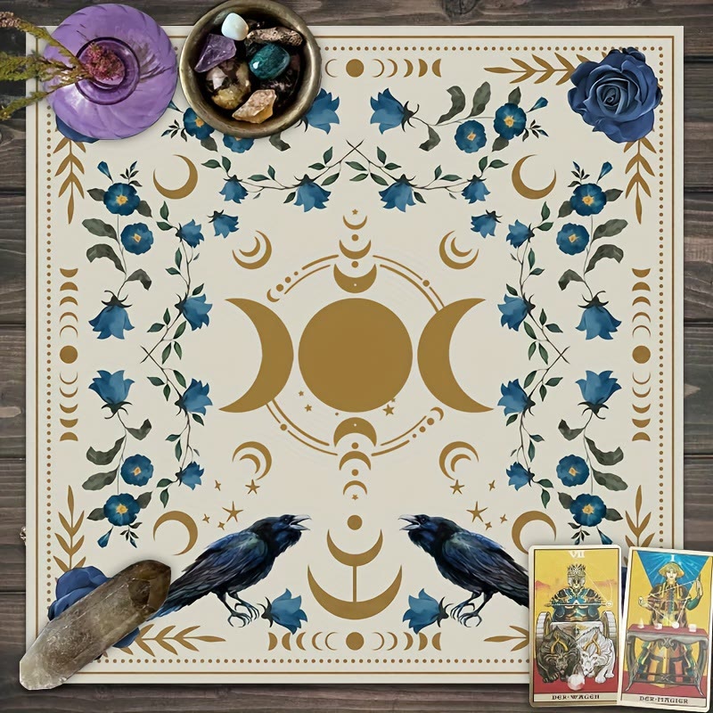 Tapis de cartes d'autel de phases de lune Olivenorma Nappe de tarot