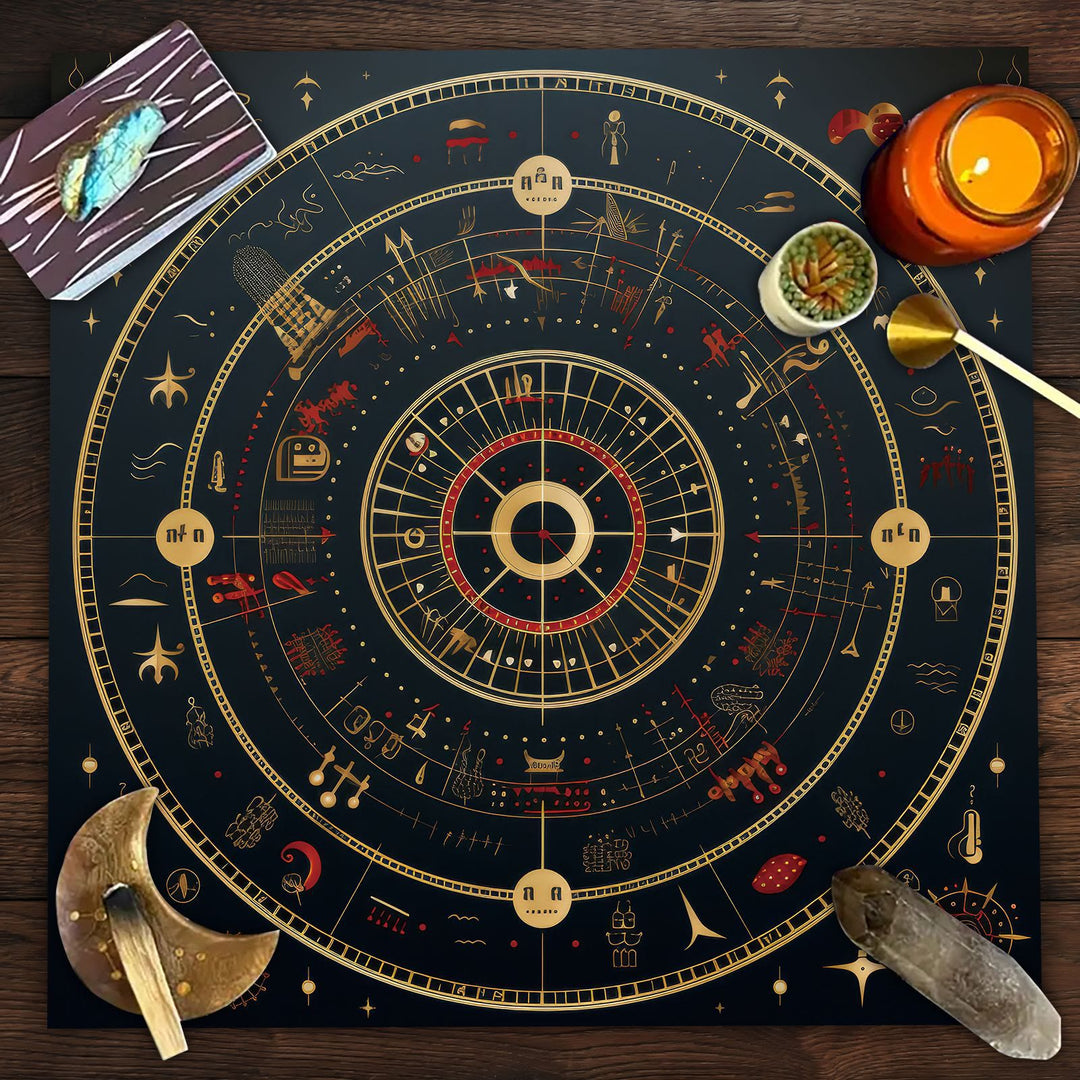 Nappe de tarot signe horoscope astrologique Olivenorma