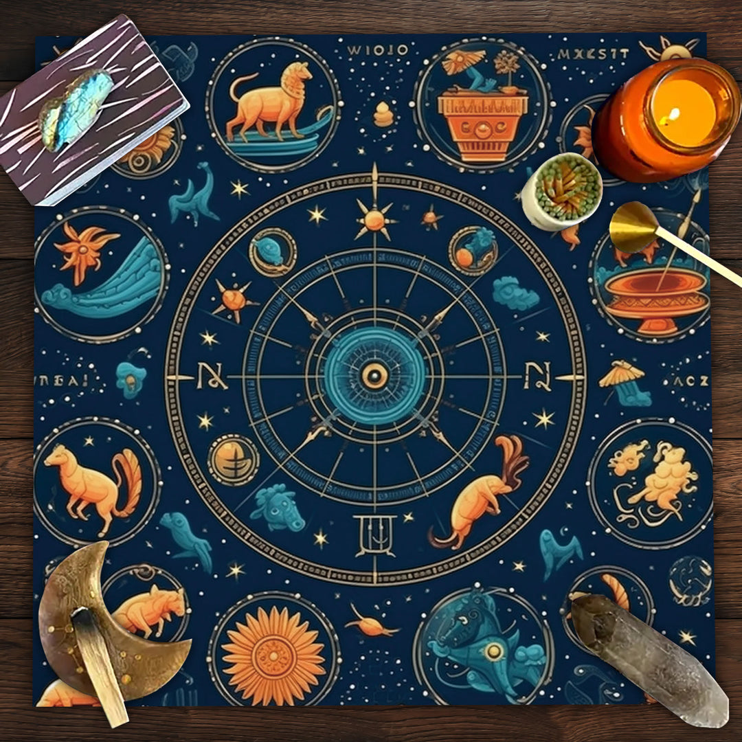 Nappe de tarot signe horoscope astrologique Olivenorma