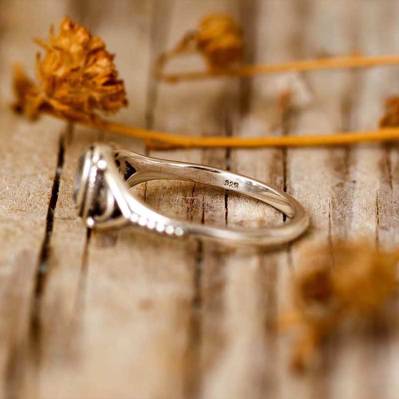 Olivenorma « Calme relaxant » – Bague lune étoiles aigue-marine