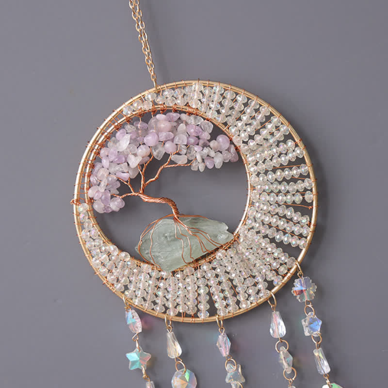 Carillon Olivenorma attrape-soleil en lépidolite Olivenorma Arbre de Vie