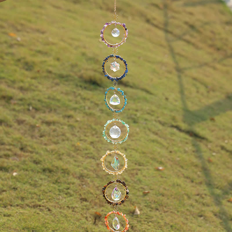 Carillon éolien décoratif attrape-rêves en gravier Chakra Olivenorma