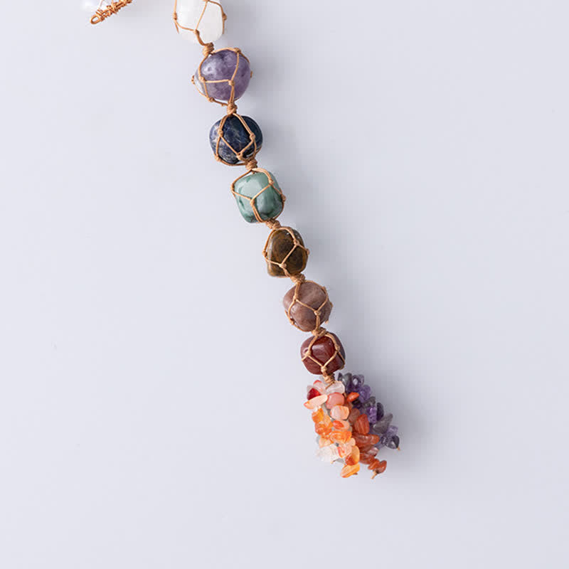 Pendentif en forme d'oiseau tressé en pierre de chakra Olivenorma