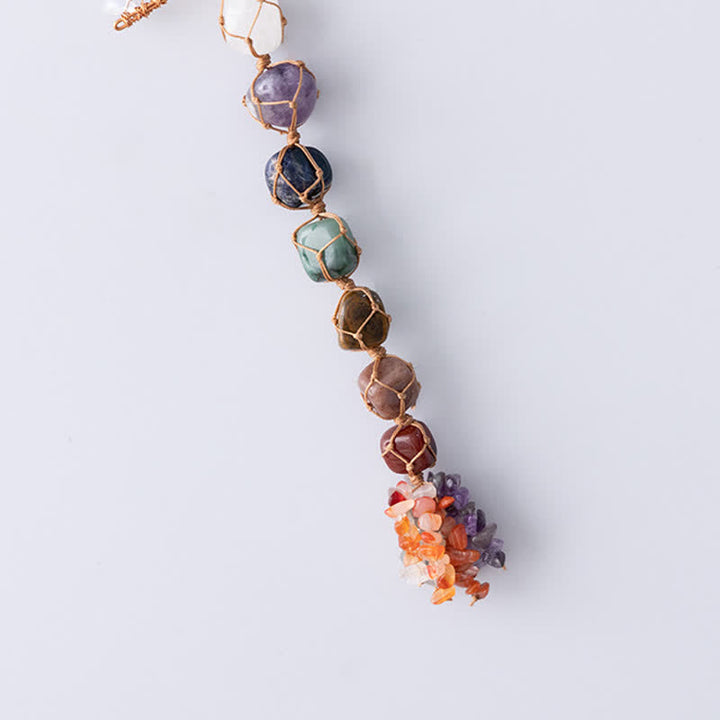 Pendentif en forme d'oiseau tressé en pierre de chakra Olivenorma
