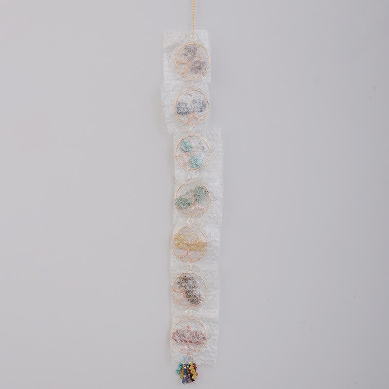 Carillon éolien en pierre concassée avec papillon Pendentif Chakra Olivenorma
