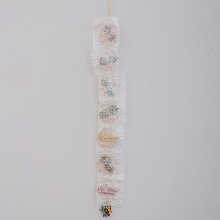 Carillon éolien en pierre concassée avec papillon Pendentif Chakra Olivenorma