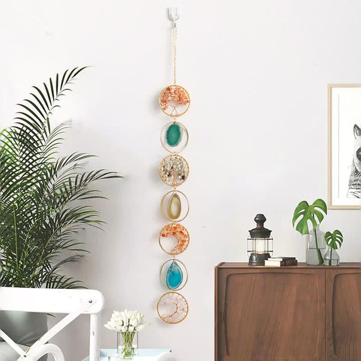 carillon éolien en agate cornaline et Pendentif arbre de vie Olivenorma