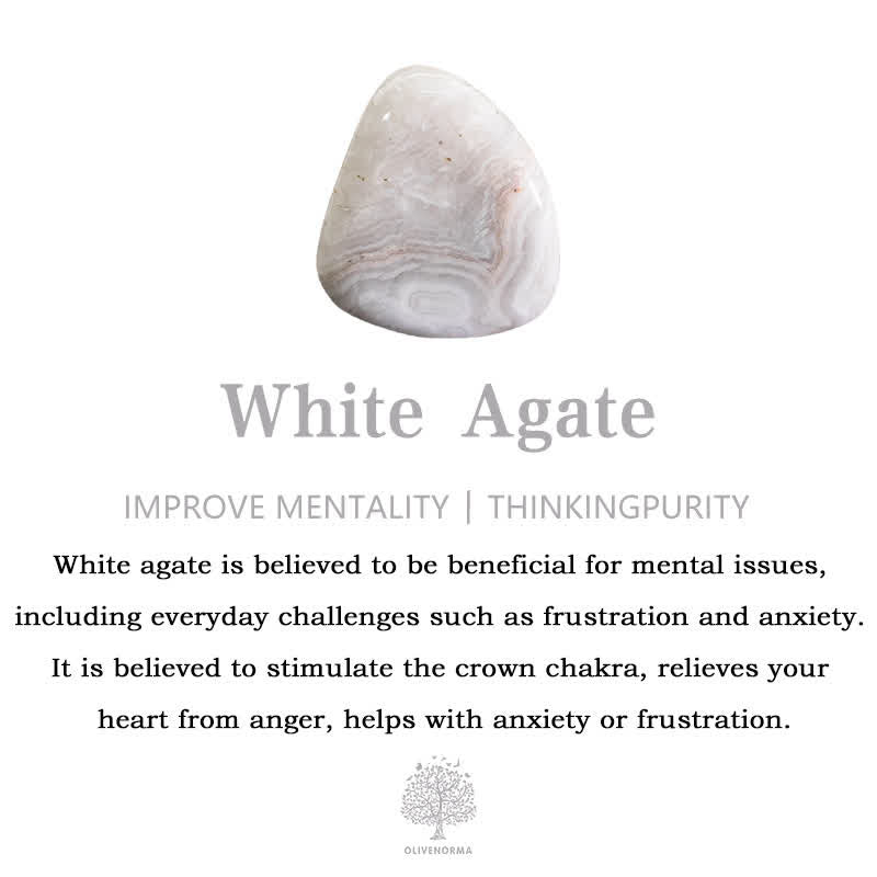 Bracelet de montre Apple en perles d'agate blanche naturelle Olivenorma