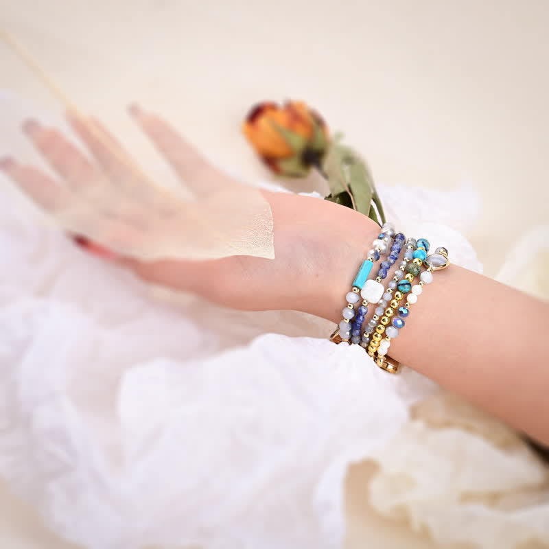 Bracelet de montre Apple en perles d'agate blanche naturelle Olivenorma