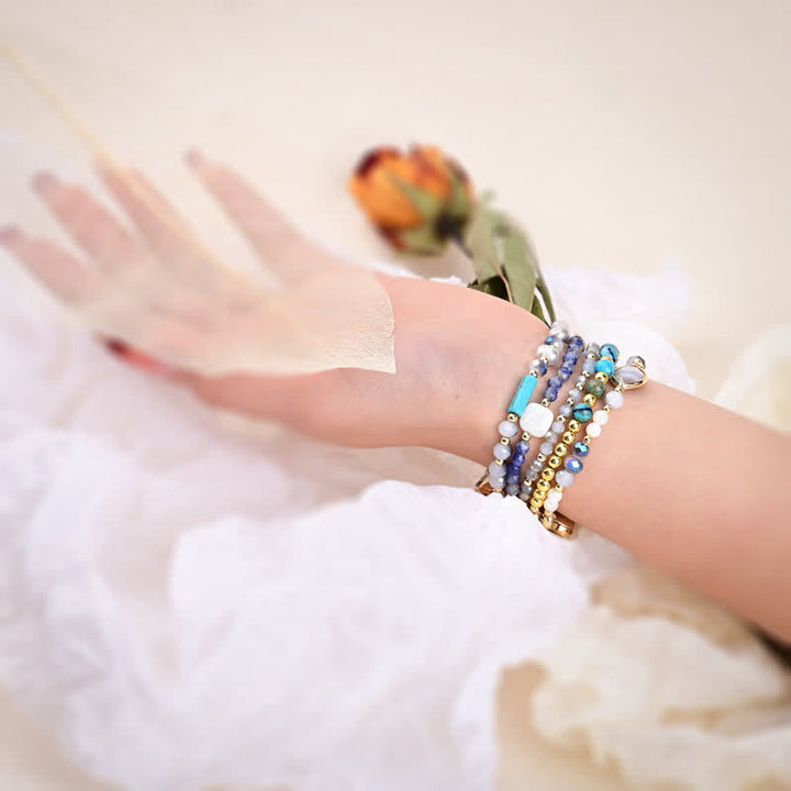 Bracelet de montre Apple en perles d'agate blanche naturelle Olivenorma