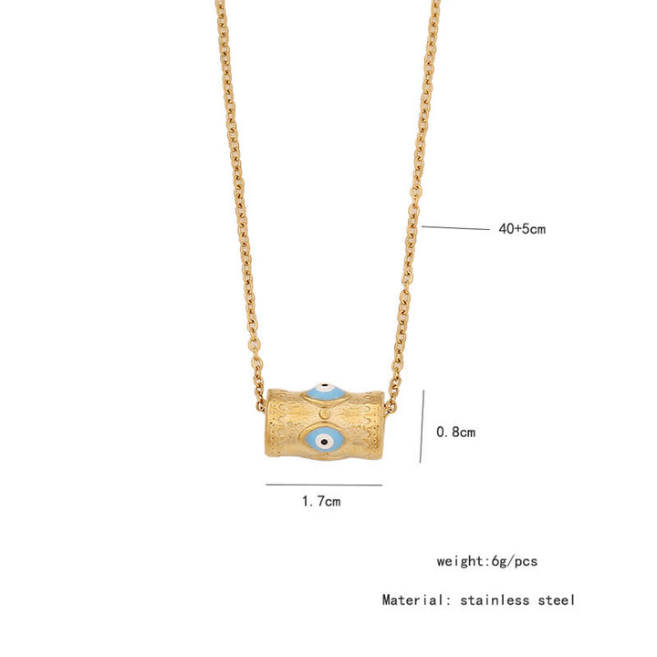 Collier pendentif mauvais œil en forme de goutte d'huile Olivenorma en acier inoxydable