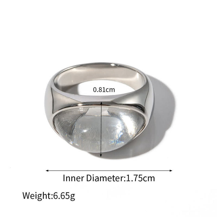 Bague en acier inoxydable 18 carats avec péridot en cristal transparent Olivenorma