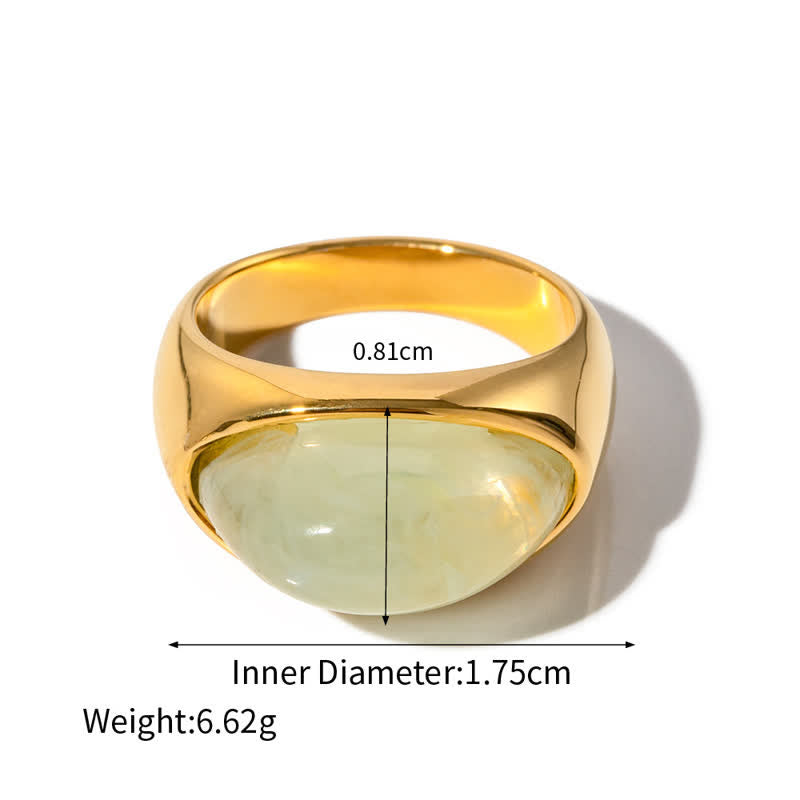 Bague en acier inoxydable 18 carats avec péridot en cristal transparent Olivenorma