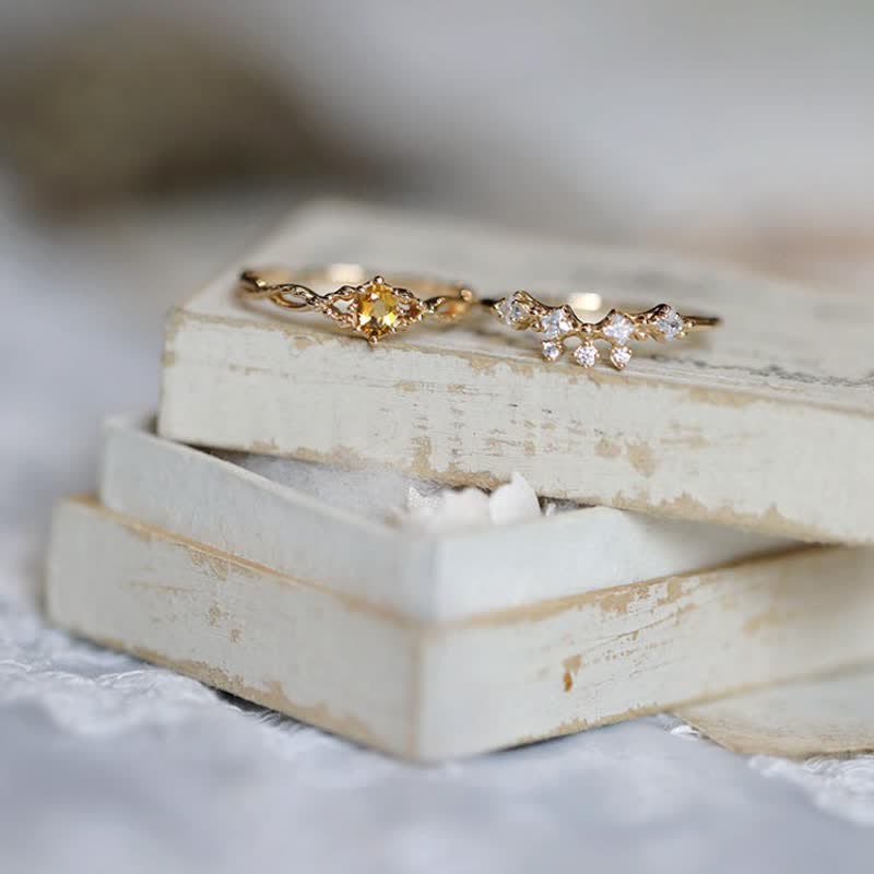 Olivenorma "Elf" Citrine Opale Zircone Blanc 2 Pièces