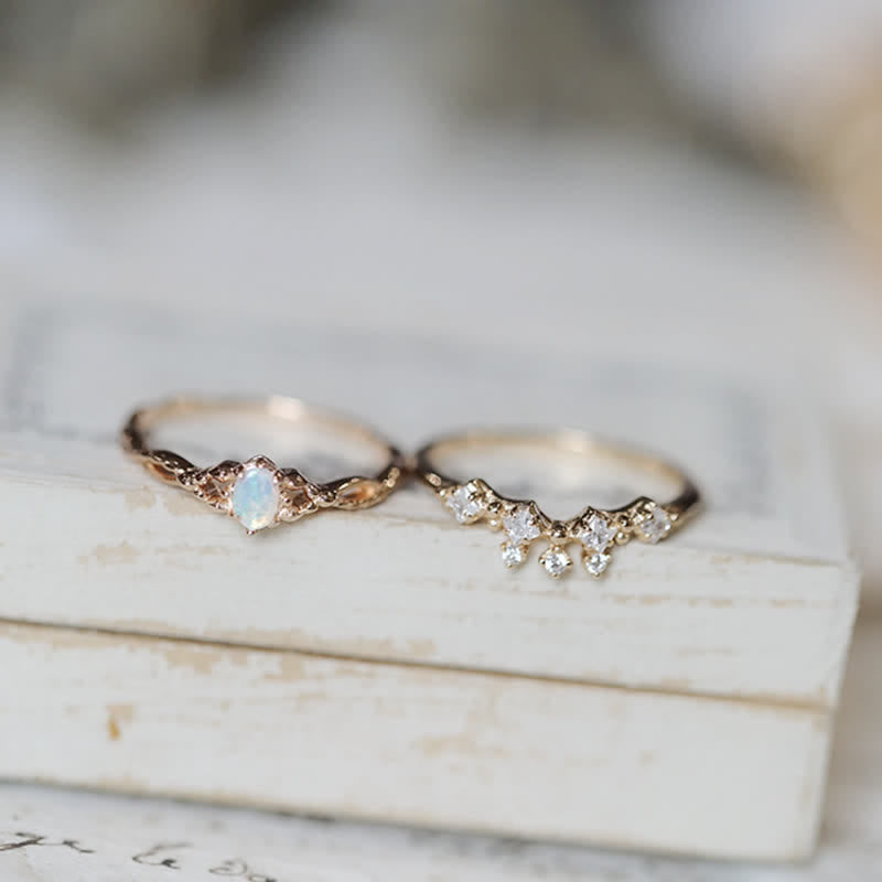 Olivenorma "Elf" Citrine Opale Zircone Blanc 2 Pièces