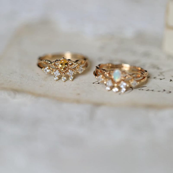 Olivenorma "Elf" Citrine Opale Zircone Blanc 2 Pièces