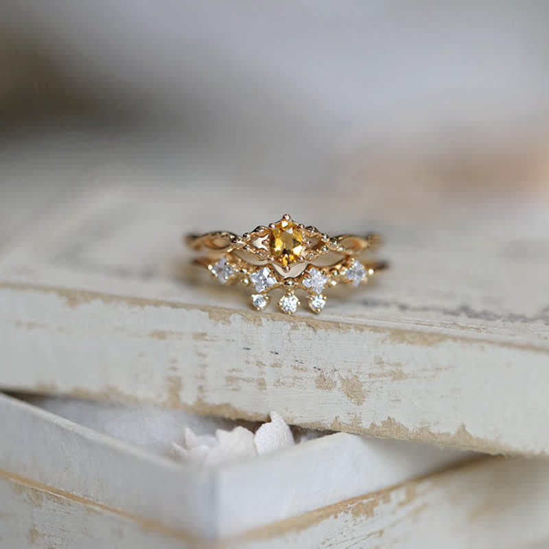 Olivenorma "Elf" Citrine Opale Zircone Blanc 2 Pièces