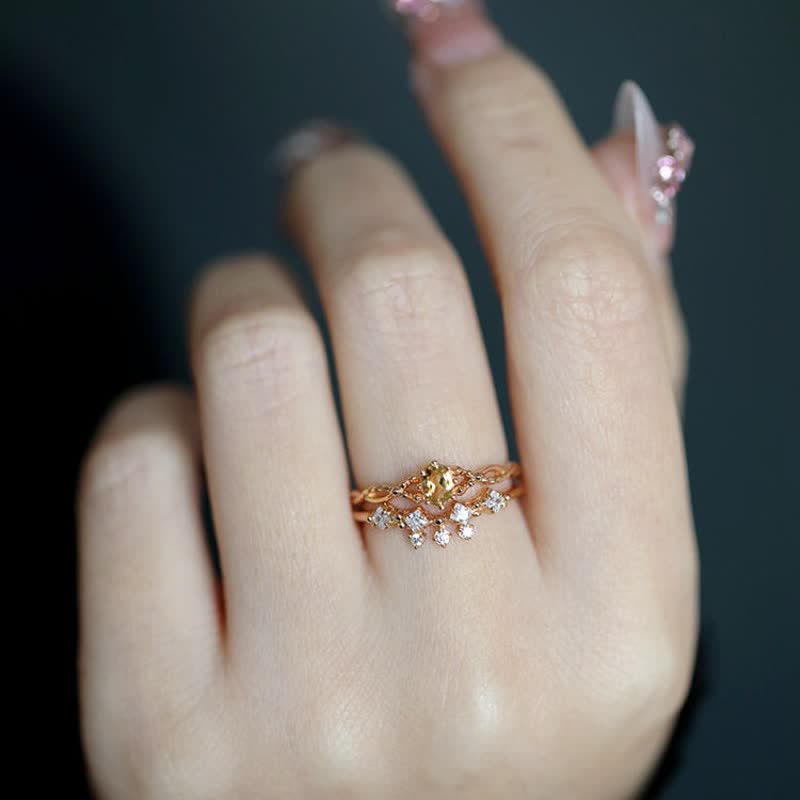 Olivenorma "Elf" Citrine Opale Zircone Blanc 2 Pièces