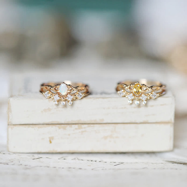 Olivenorma "Elf" Citrine Opale Zircone Blanc 2 Pièces