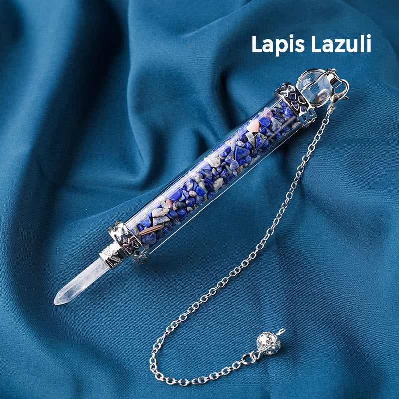 Pendule bouteille à souhaits en pierre de cristal naturel Olivenorma pour 7 chakras