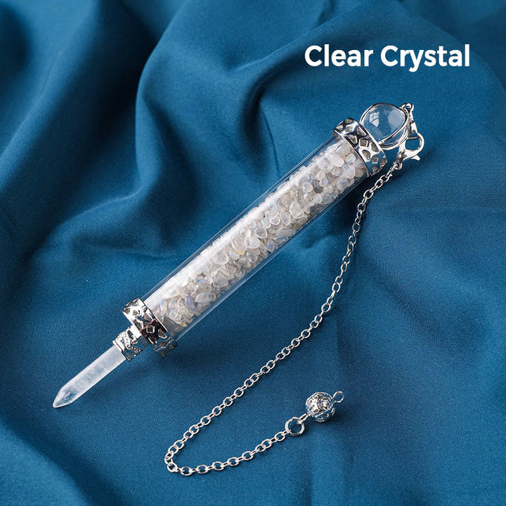 Pendule bouteille à souhaits en pierre de cristal naturel Olivenorma pour 7 chakras