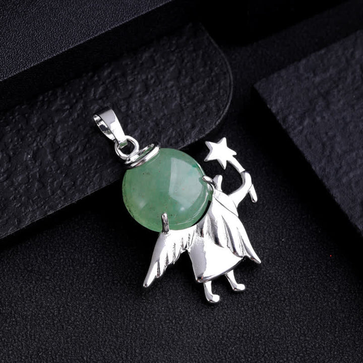 Collier avec pendentif ange magique en pierre naturelle Olivenorma