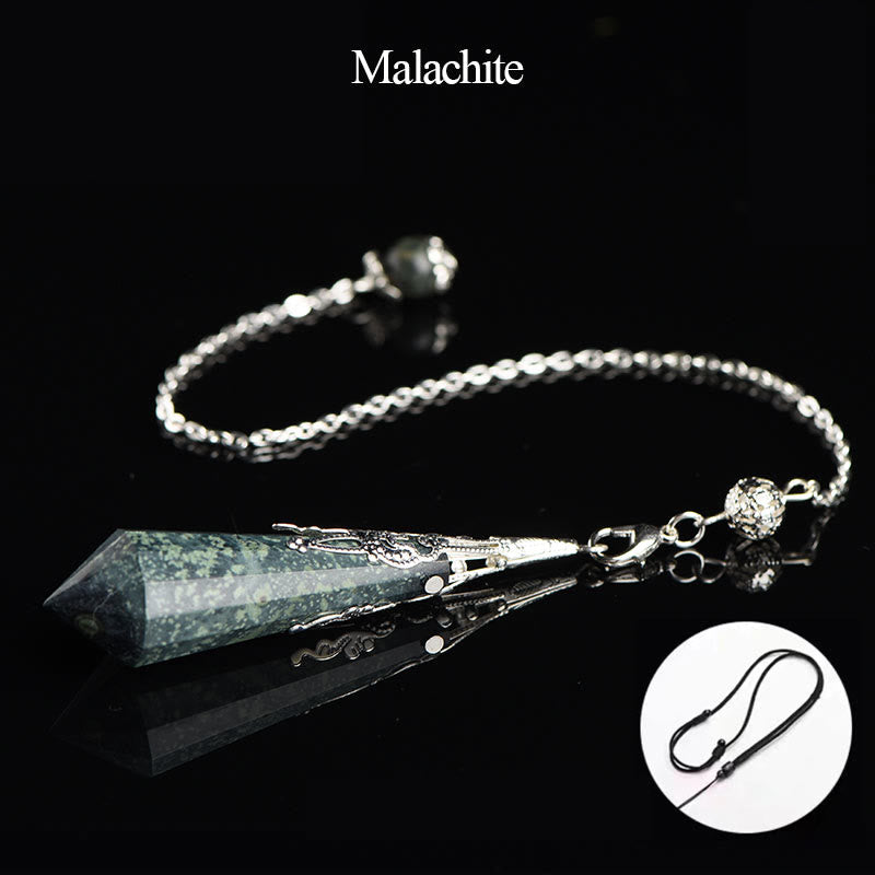 Pendule de radiesthésie en cristal avec pierres précieuses naturelles Olivenorma 24 styles