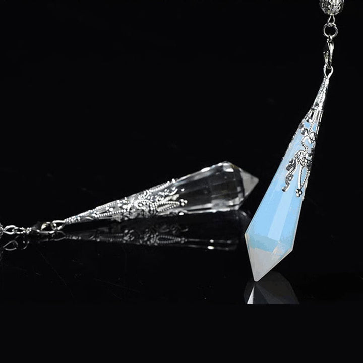Pendule de radiesthésie en cristal avec pierres précieuses naturelles Olivenorma 24 styles