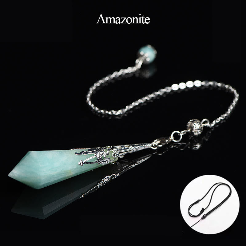 Pendule de radiesthésie en cristal avec pierres précieuses naturelles Olivenorma 24 styles