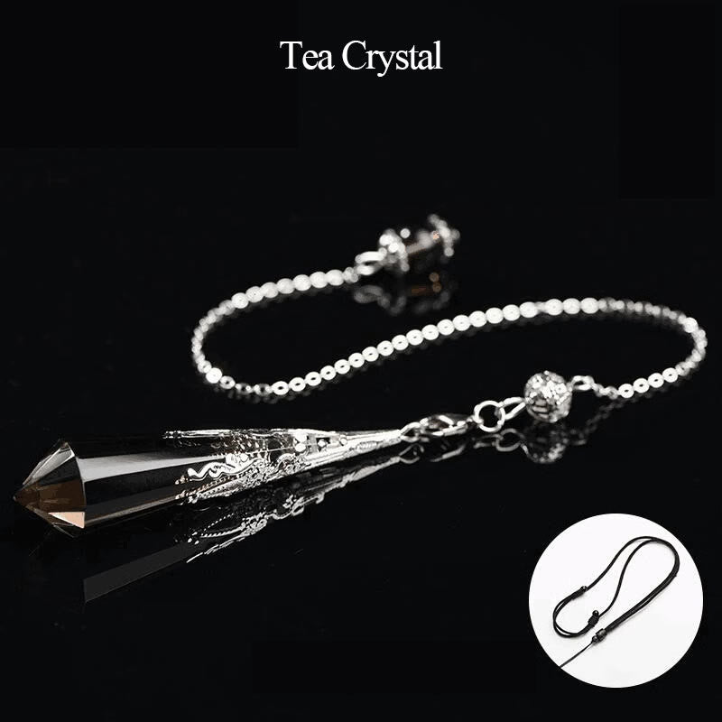 Pendule de radiesthésie en cristal avec pierres précieuses naturelles Olivenorma 24 styles