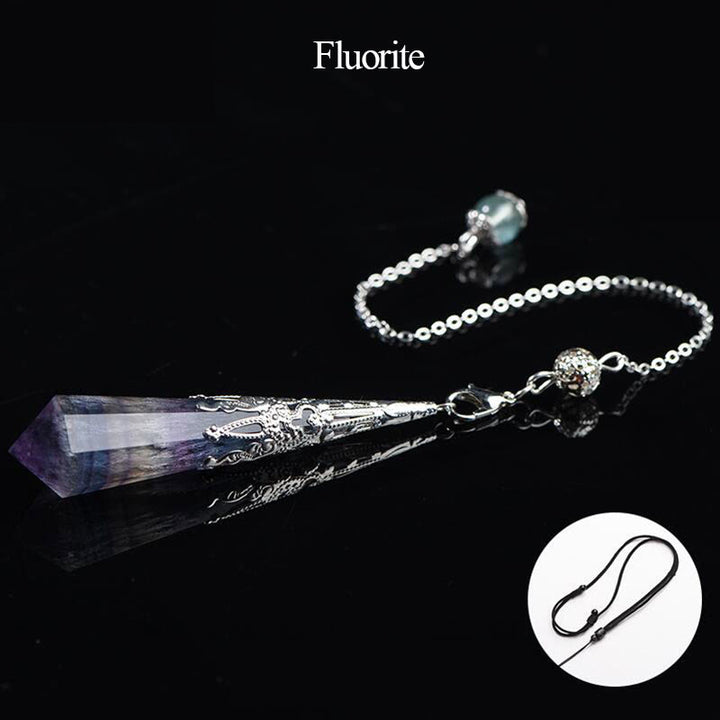 Pendule de radiesthésie en cristal avec pierres précieuses naturelles Olivenorma 24 styles