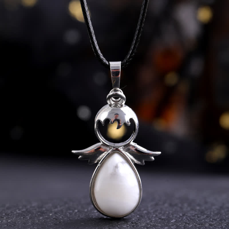 Collier pendentif en forme d'aile d'ange en cristal Olivenorma