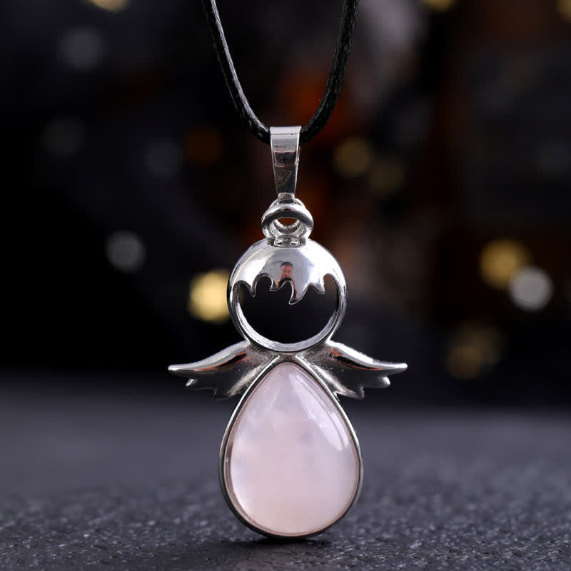 Collier pendentif en forme d'aile d'ange en cristal Olivenorma