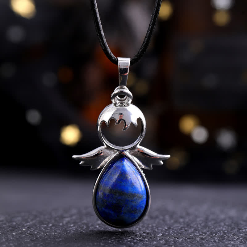 Collier pendentif en forme d'aile d'ange en cristal Olivenorma