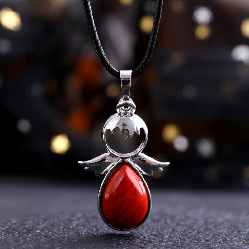 Collier pendentif en forme d'aile d'ange en cristal Olivenorma