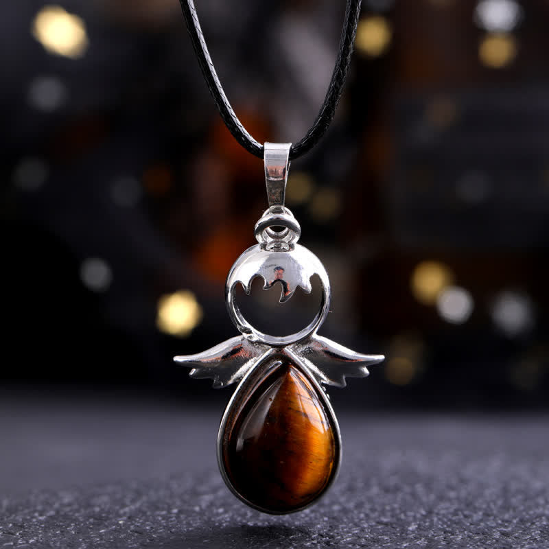 Collier pendentif en forme d'aile d'ange en cristal Olivenorma