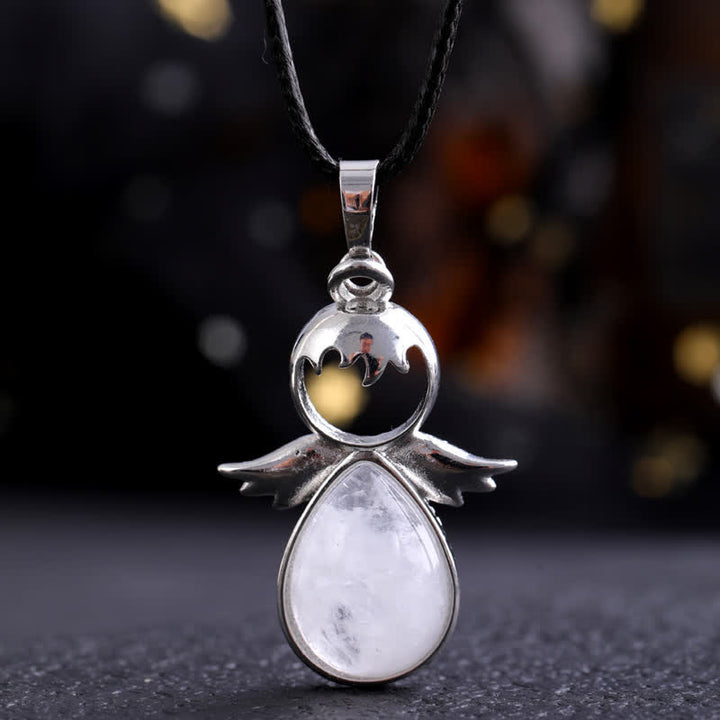 Collier pendentif en forme d'aile d'ange en cristal Olivenorma
