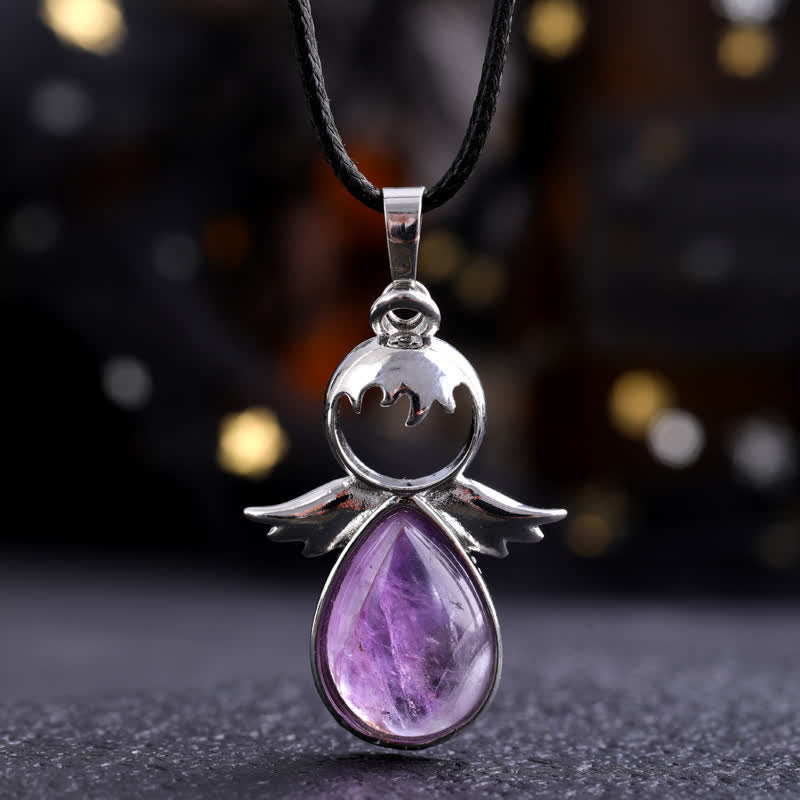 Collier pendentif en forme d'aile d'ange en cristal Olivenorma