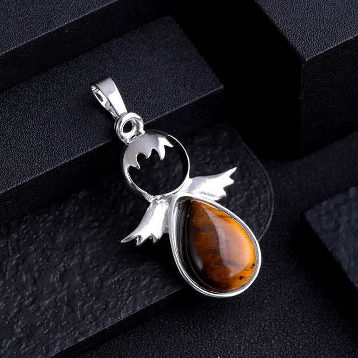 Collier pendentif en forme d'aile d'ange en cristal Olivenorma