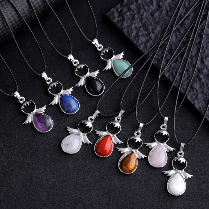Collier pendentif en forme d'aile d'ange en cristal Olivenorma