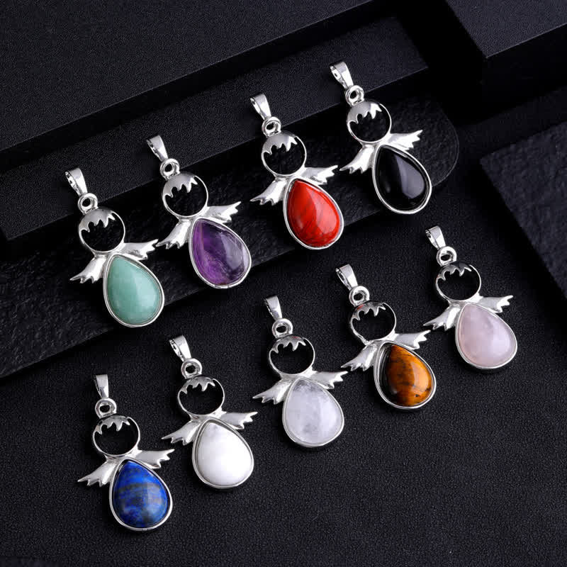 Collier pendentif en forme d'aile d'ange en cristal Olivenorma