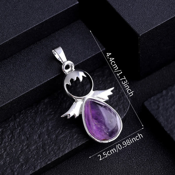 Collier pendentif en forme d'aile d'ange en cristal Olivenorma