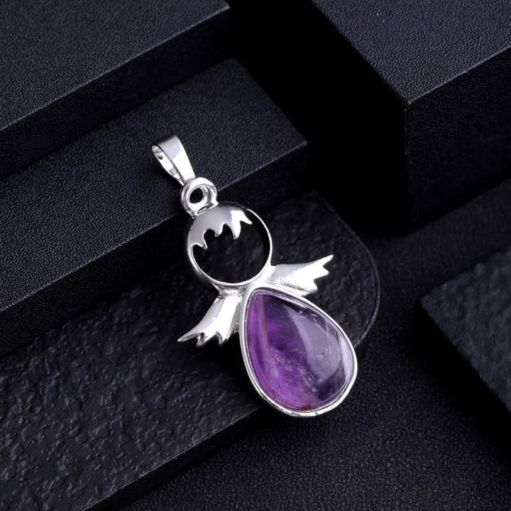 Collier pendentif en forme d'aile d'ange en cristal Olivenorma