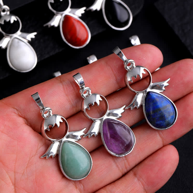 Collier pendentif en forme d'aile d'ange en cristal Olivenorma