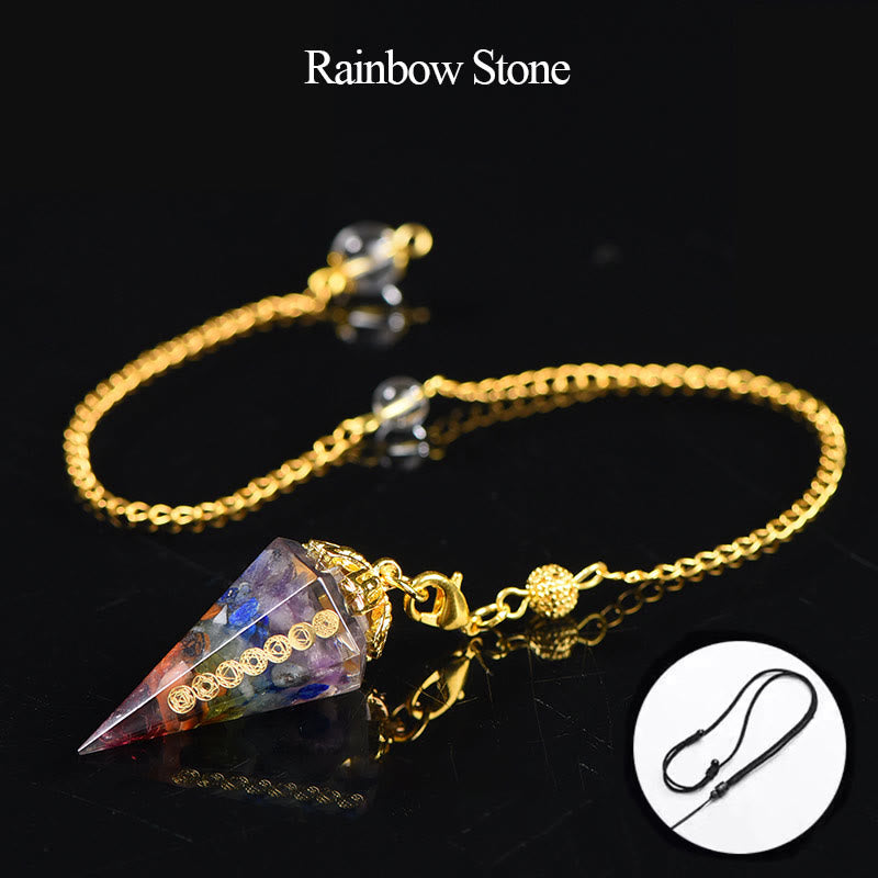 Pendule spirituelle pointue en cristal d'aigue-marine naturelle Olivenorma