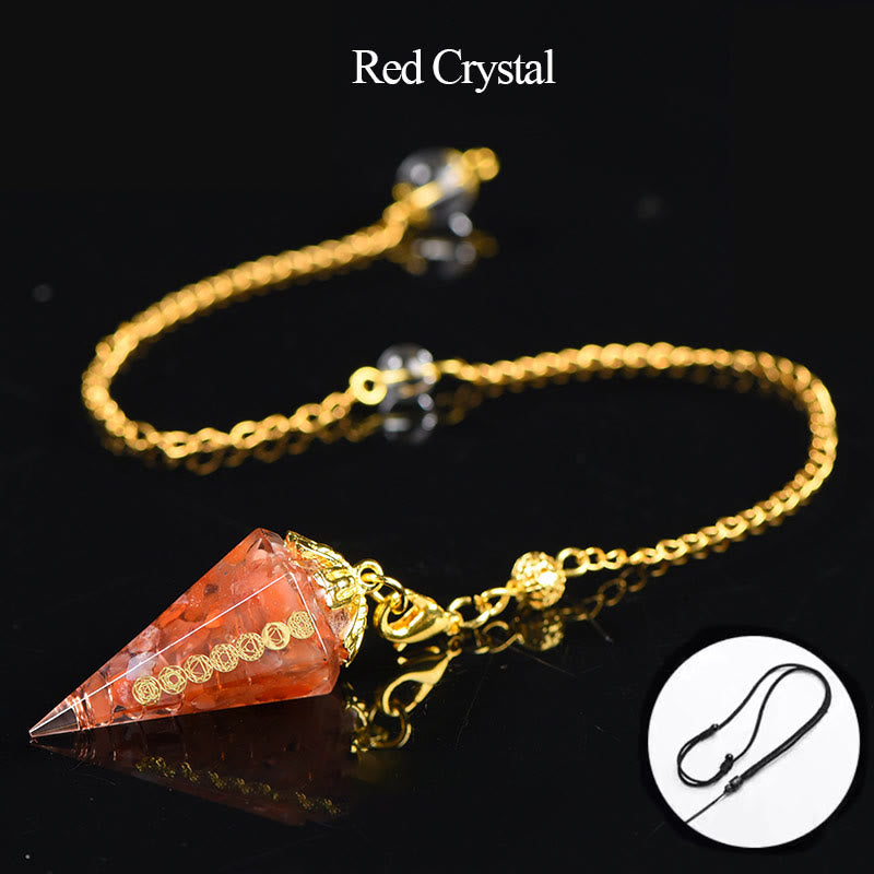 Pendule spirituelle pointue en cristal d'aigue-marine naturelle Olivenorma